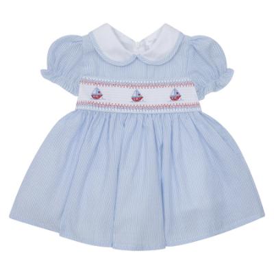 Deolinda Girls Baby Blue Smocked Dress 25404 SS25