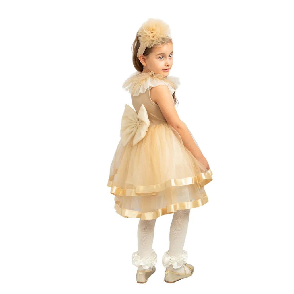 Caramelo Kids Mink Diamanté Dress