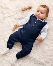 Caramelo Kids Baby Boys Knitted Polo Romper - Navy