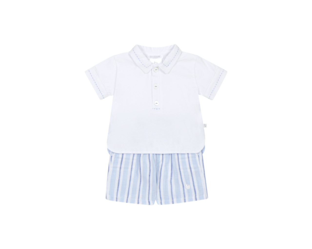 Deolinda Baby Boys Striped Short and Shirt Set - Blue & White 24819