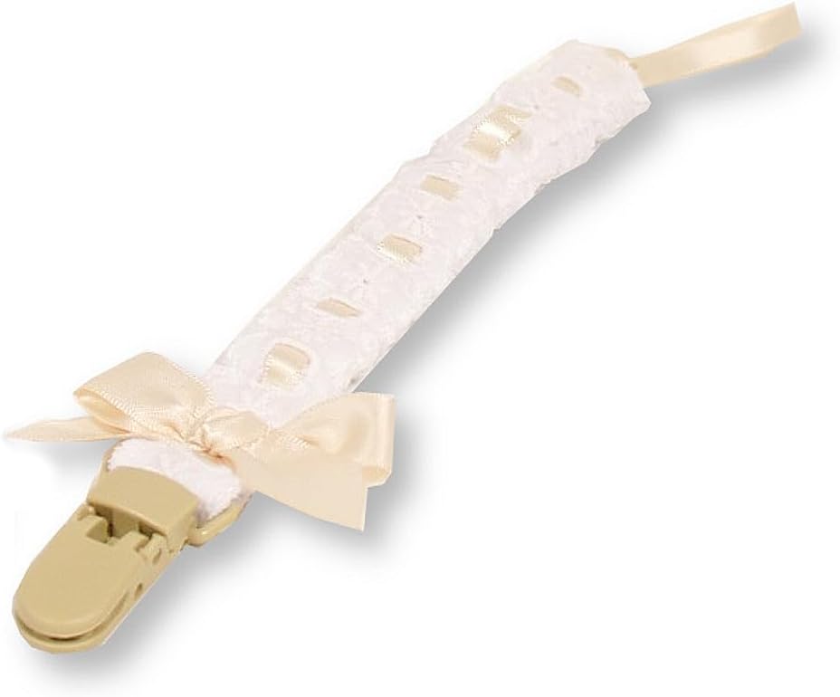 Baby Dummy Clip with Lace Band and Bow