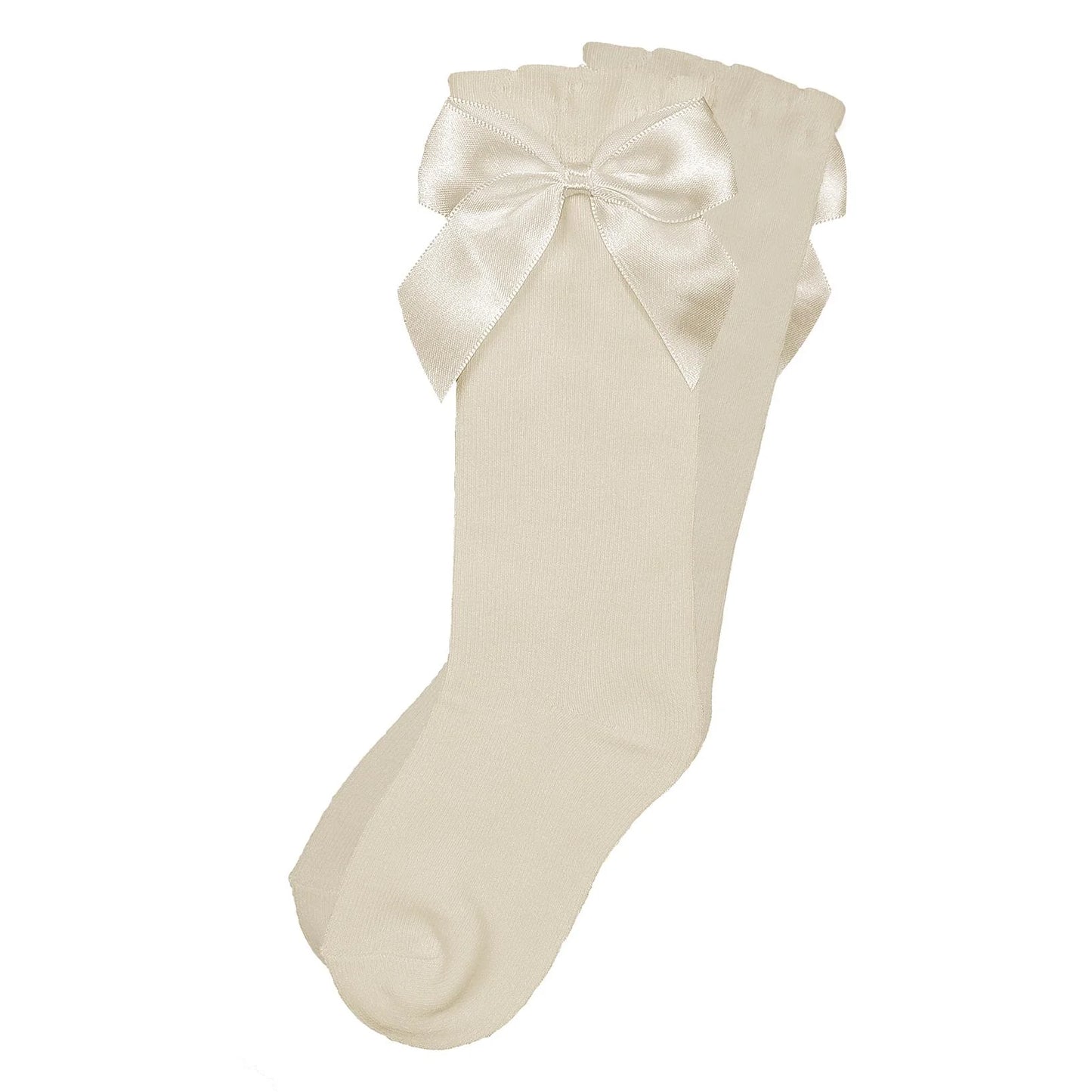 Girls Knee High Bow Socks (Multiple Colours)