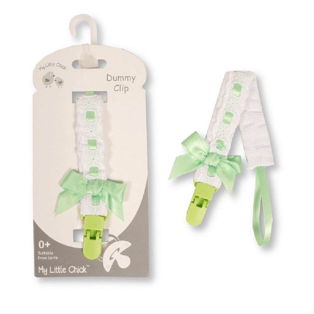 Baby Dummy Clip with Lace Band and Bow