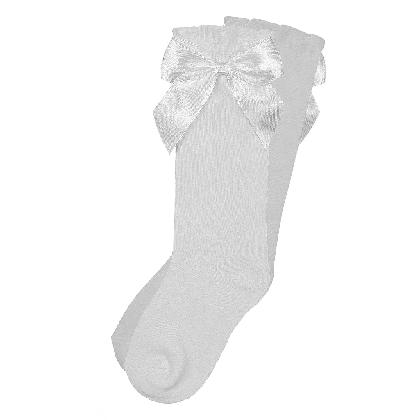 Girls Knee High Bow Socks (Multiple Colours)