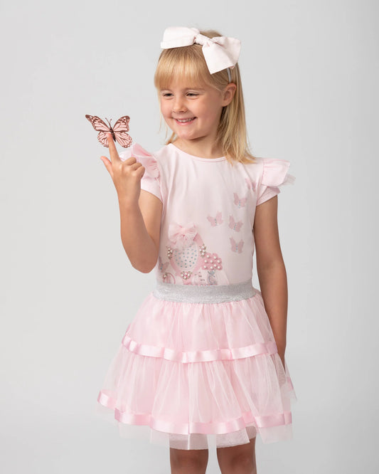 Caramelo Kids Girls Hot Air Balloon Skirt Set - Pink