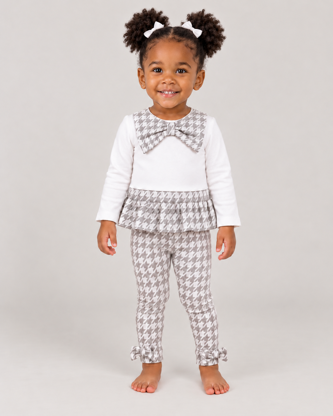 AW26 Pastels & Co Girls Charcoal Chevron Leggings Set - Ashley