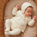 AW26 Mac Ilusion Baby Girl Cream Knitted 3 Piece Set