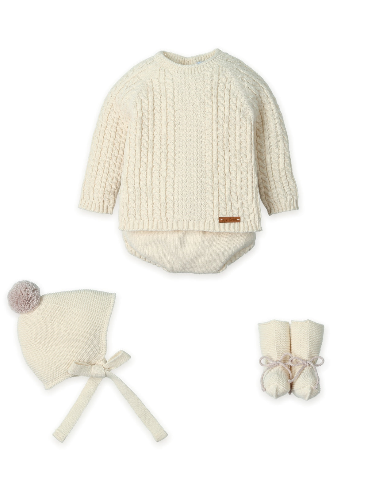 AW26 Mac Ilusion Baby Boy Cream Knitted 3 Piece Set