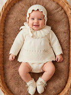 AW26 Mac Ilusion Baby Girl Cream Knitted 3 Piece Set