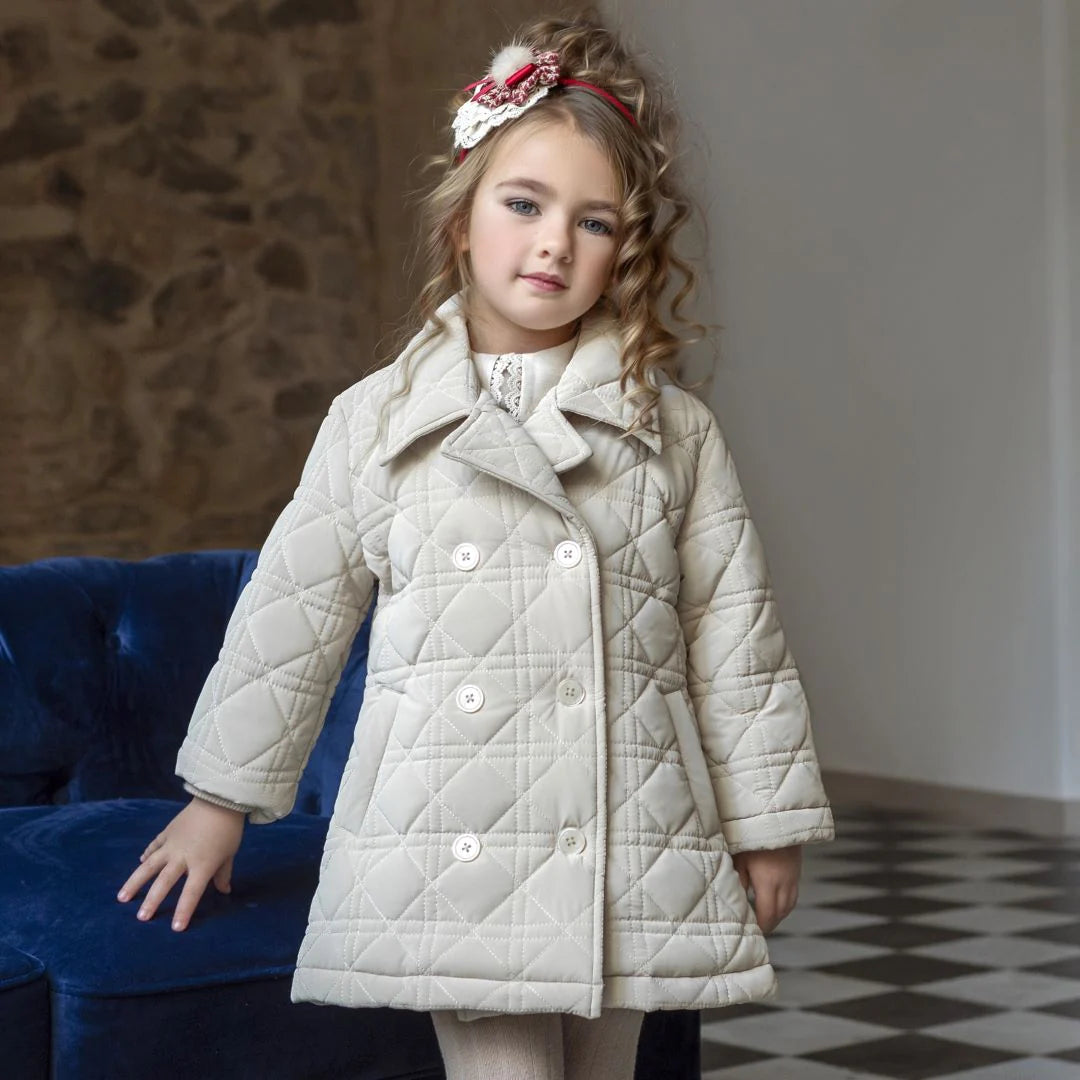Miranda Girls Beige Quilted Coat