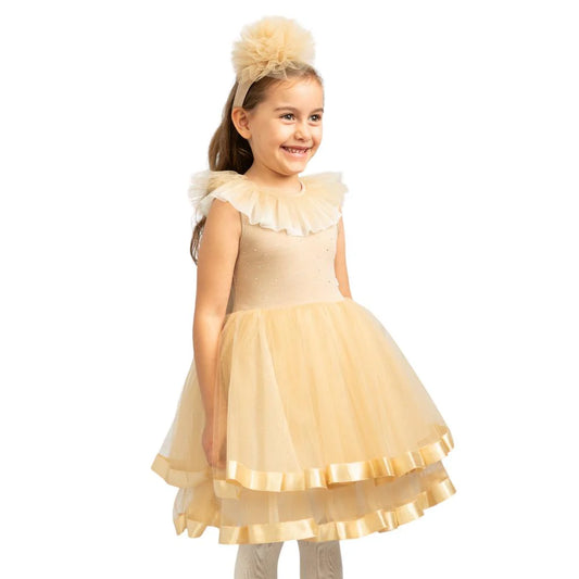 Caramelo Kids Mink Diamanté Dress