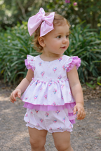 PRE ORDER SS26 Babine Baby Girls Lilac Balloon Top and Bloomers Set