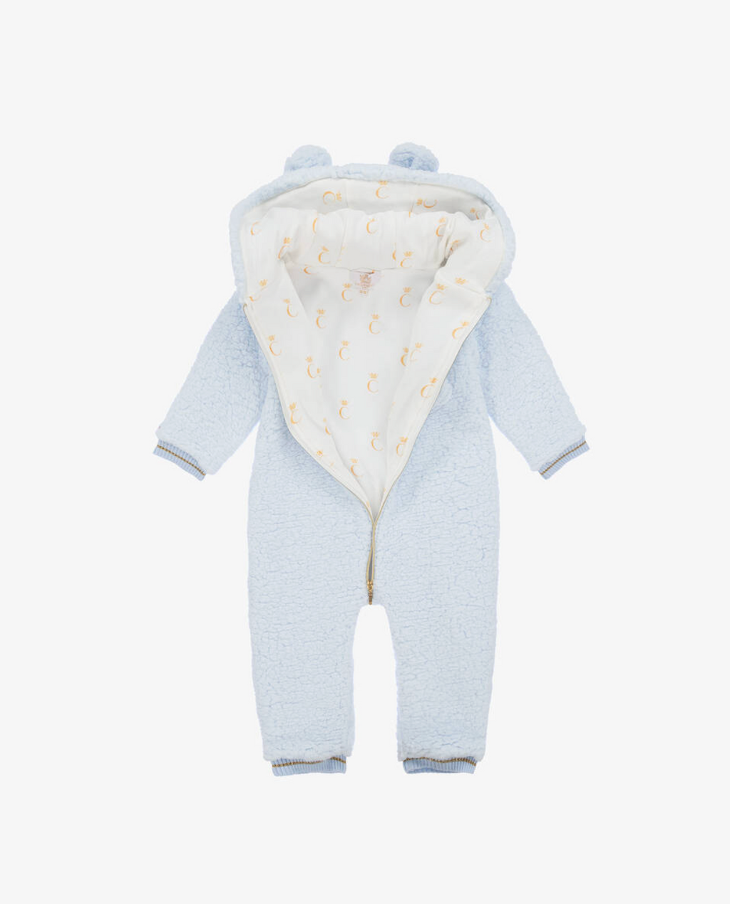 Caramelo Kids Baby Boys Blue Teddy Fleece Pramsuit
