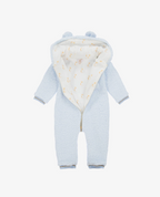 Caramelo Kids Baby Boys Blue Teddy Fleece Pramsuit