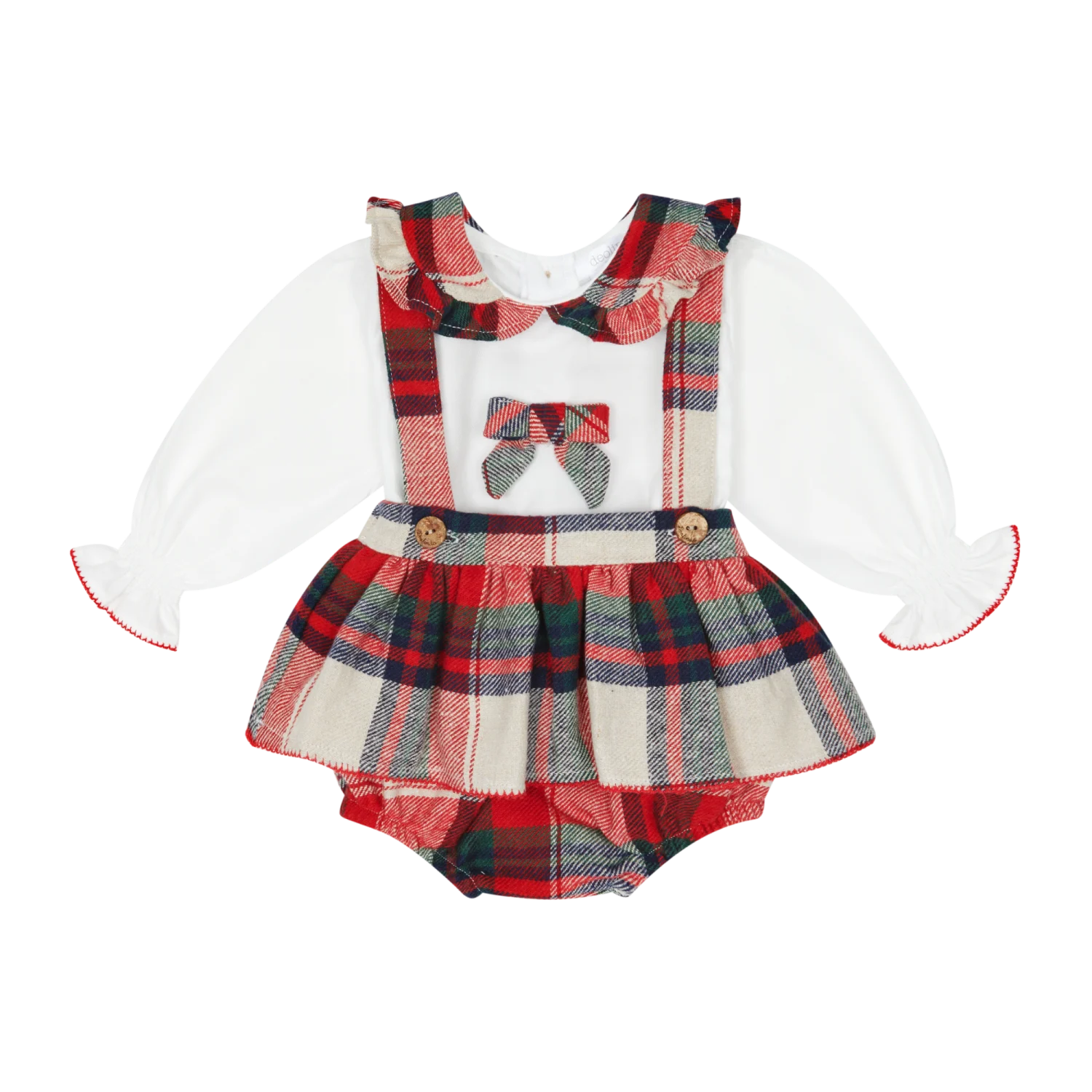 AW25 Deolinda Baby Girls Red Tartan Jam Pant Set