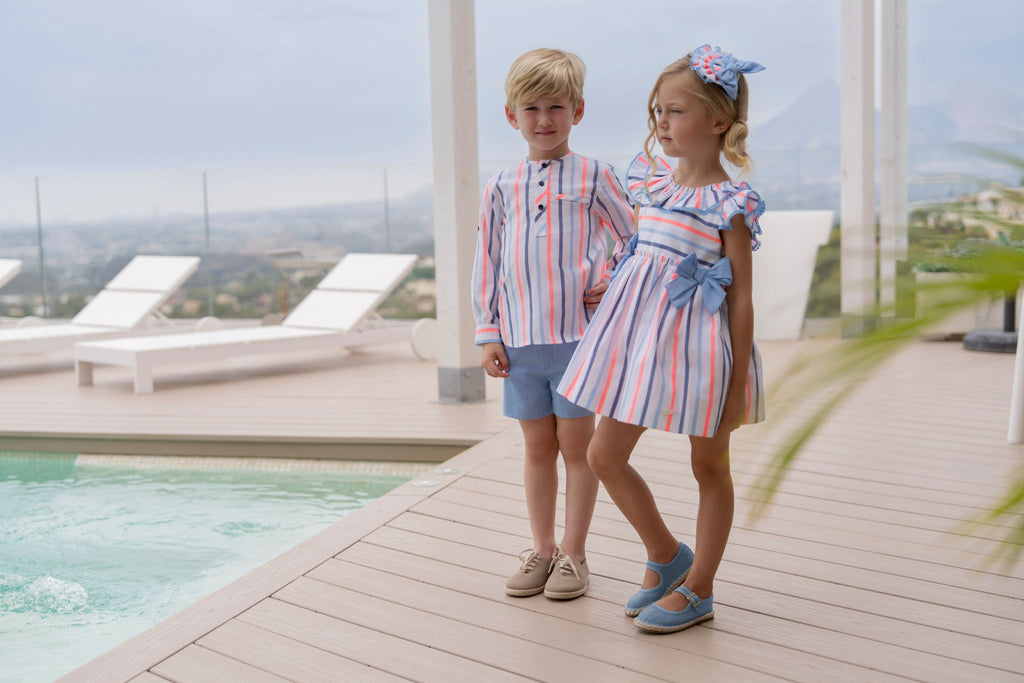 Miranda SS26 Boys Striped Shirt and Shorts Set