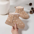 Girls Beige Daisy Embroidered Ankle Boots