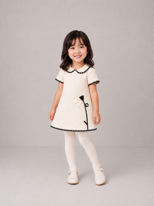 AW26 Chic by Deolinda Cream & Black Floral Design Dress