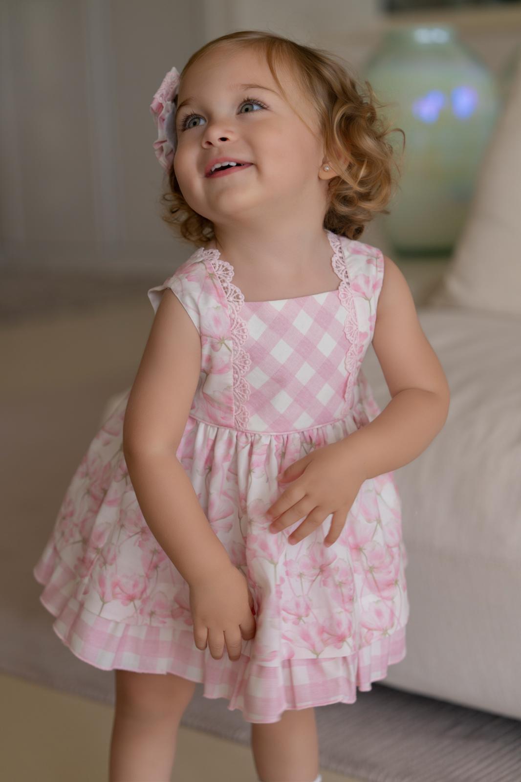 PRE ORDER SS26 Miranda Baby Girls Pink Floral Dress