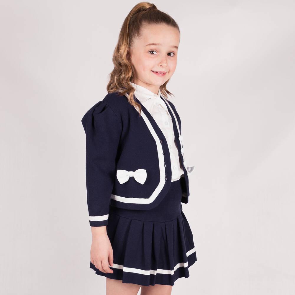 Beau KiD Girls Navy & White 3 Piece Skirt Set