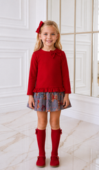AW26 Miranda Girls Red Teddy Bear Dress