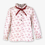 AW26 Miranda Girls Burgundy Velvet Skirt & Blouse Set