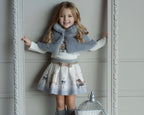 AW25 Miranda Girls Cream and Grey London Scene Skirt Set (Skirt & Top Only)