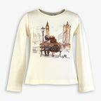 AW25 Miranda Girls Cream and Grey London Scene Skirt Set (Skirt & Top Only)