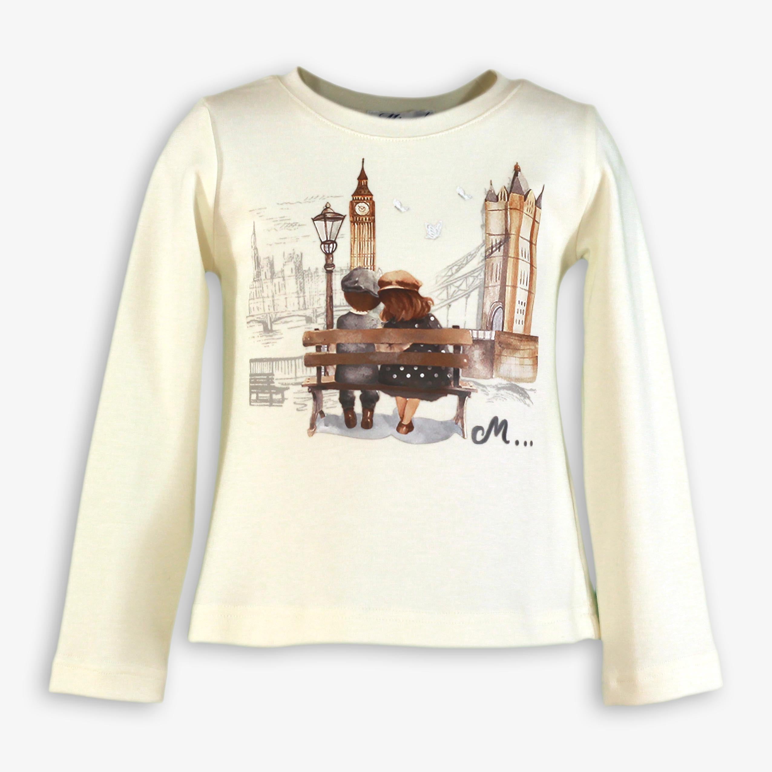 AW25 Miranda Girls Cream and Grey London Scene Skirt Set (Skirt & Top Only)