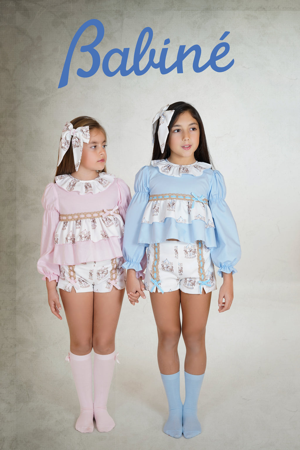 PRE ORDER AW25 Babine Girls Pink Carousel Short Set