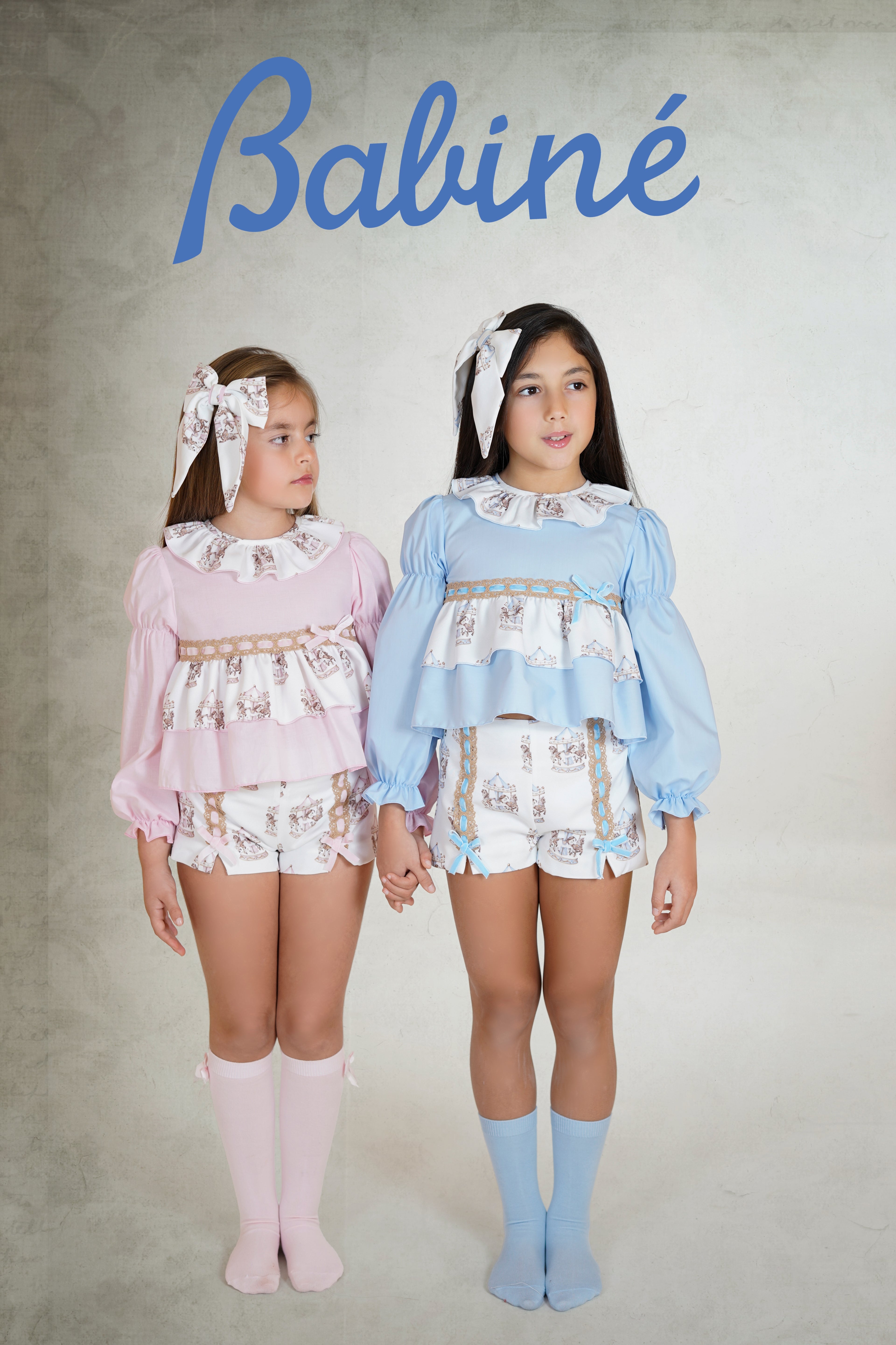 PRE ORDER AW25 Babine Girls Pink Carousel Short Set