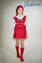 PRE ORDER AW25 Babine Girls Red Velvet Pinafore Dress & Carousel Blouse