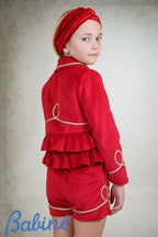 PRE ORDER AW25 Babine Girls Red Velvet Blazer Set