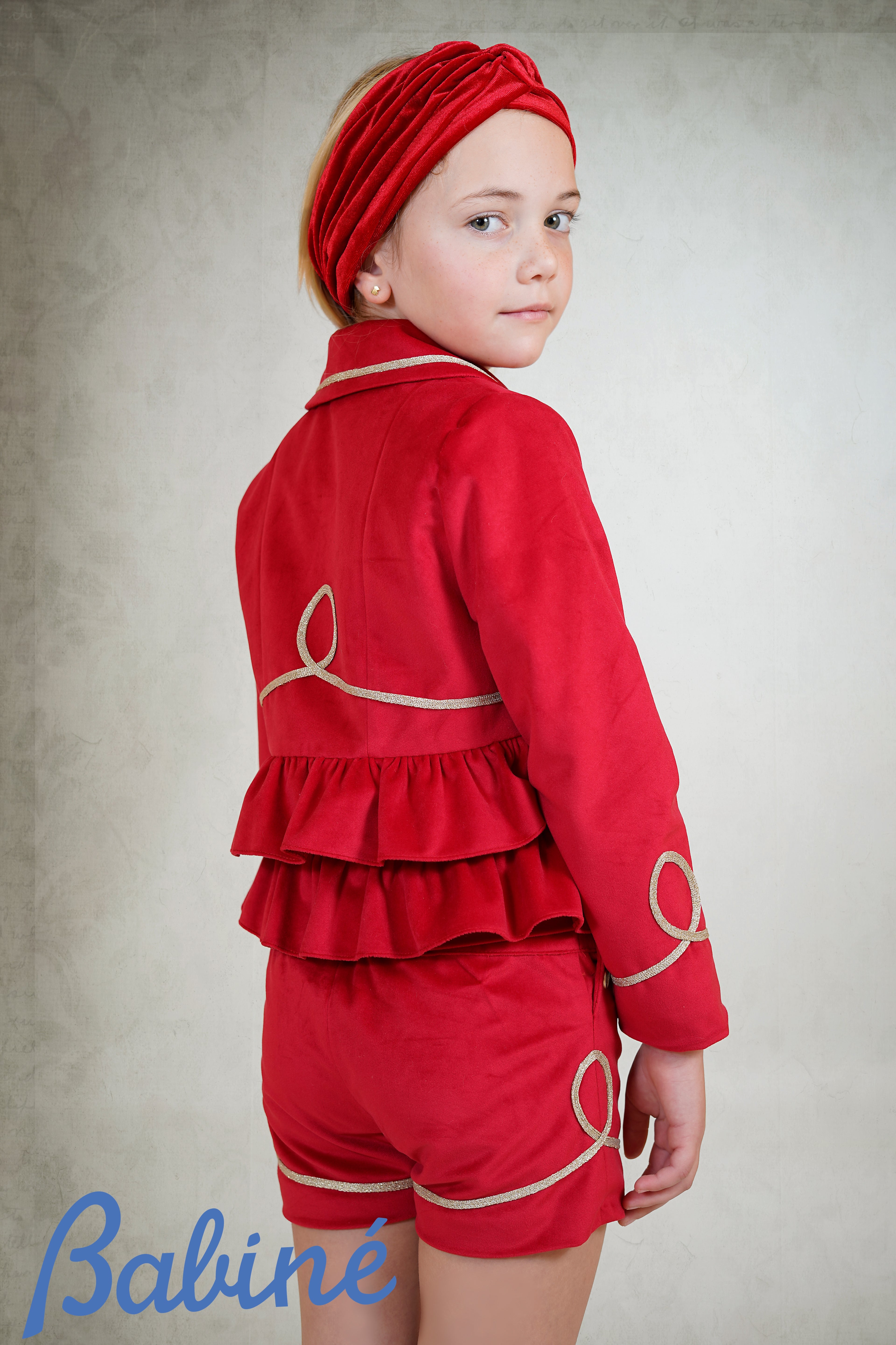 PRE ORDER AW25 Babine Girls Red Velvet Blazer Set