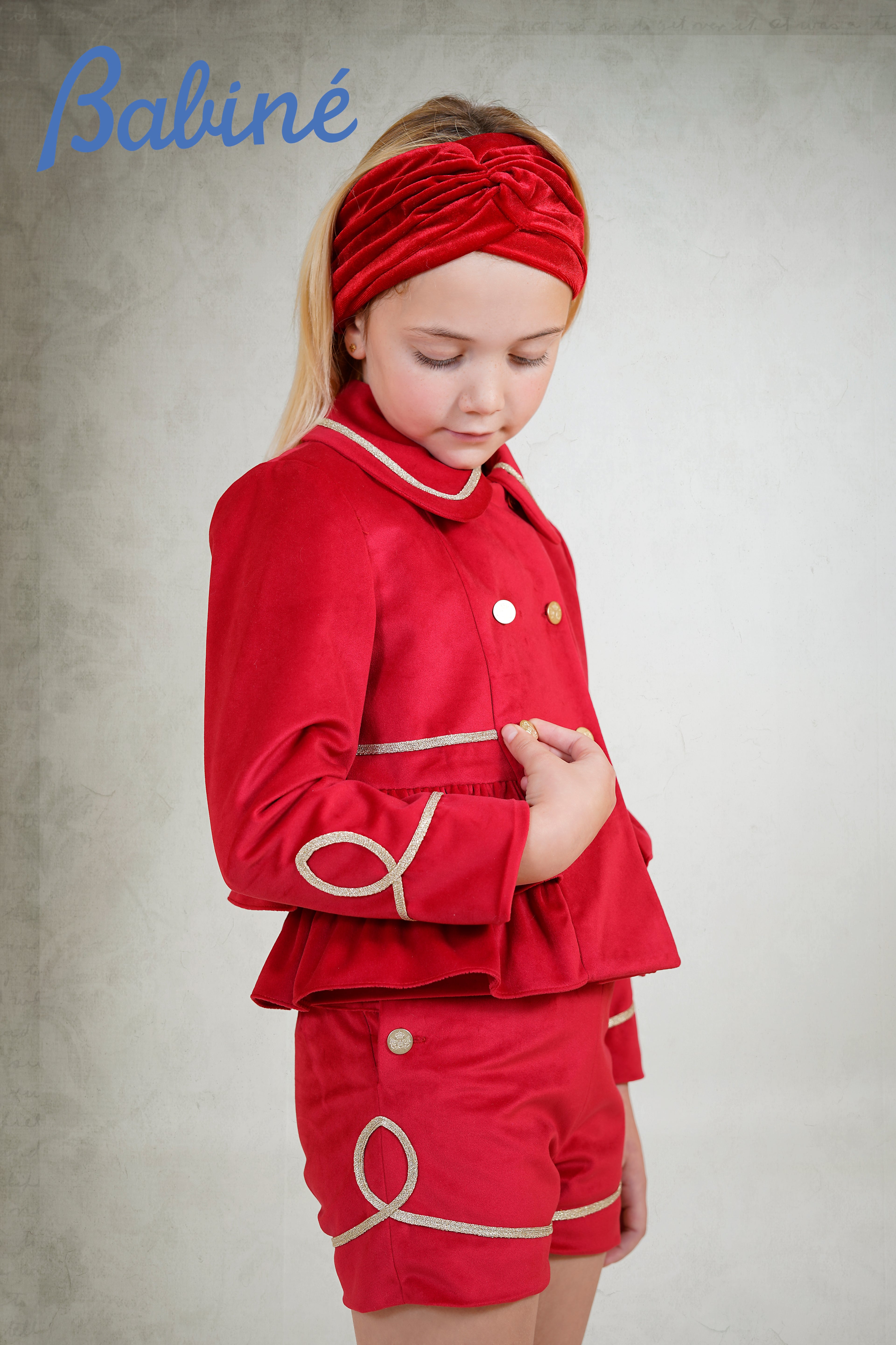PRE ORDER AW25 Babine Girls Red Velvet Blazer Set