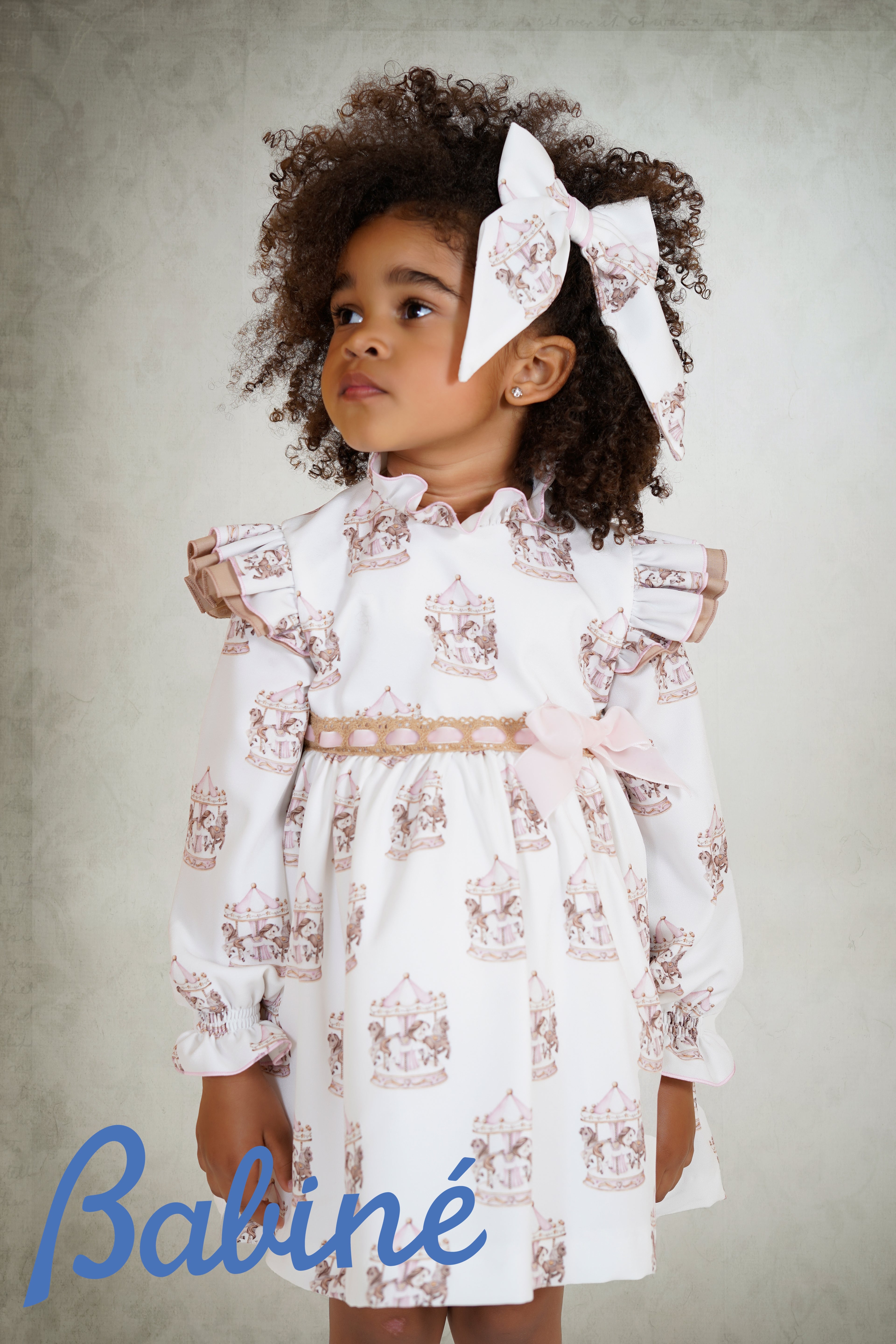 PRE ORDER AW25 Babine Girls Pink Carousel Girls Dress - 2612817