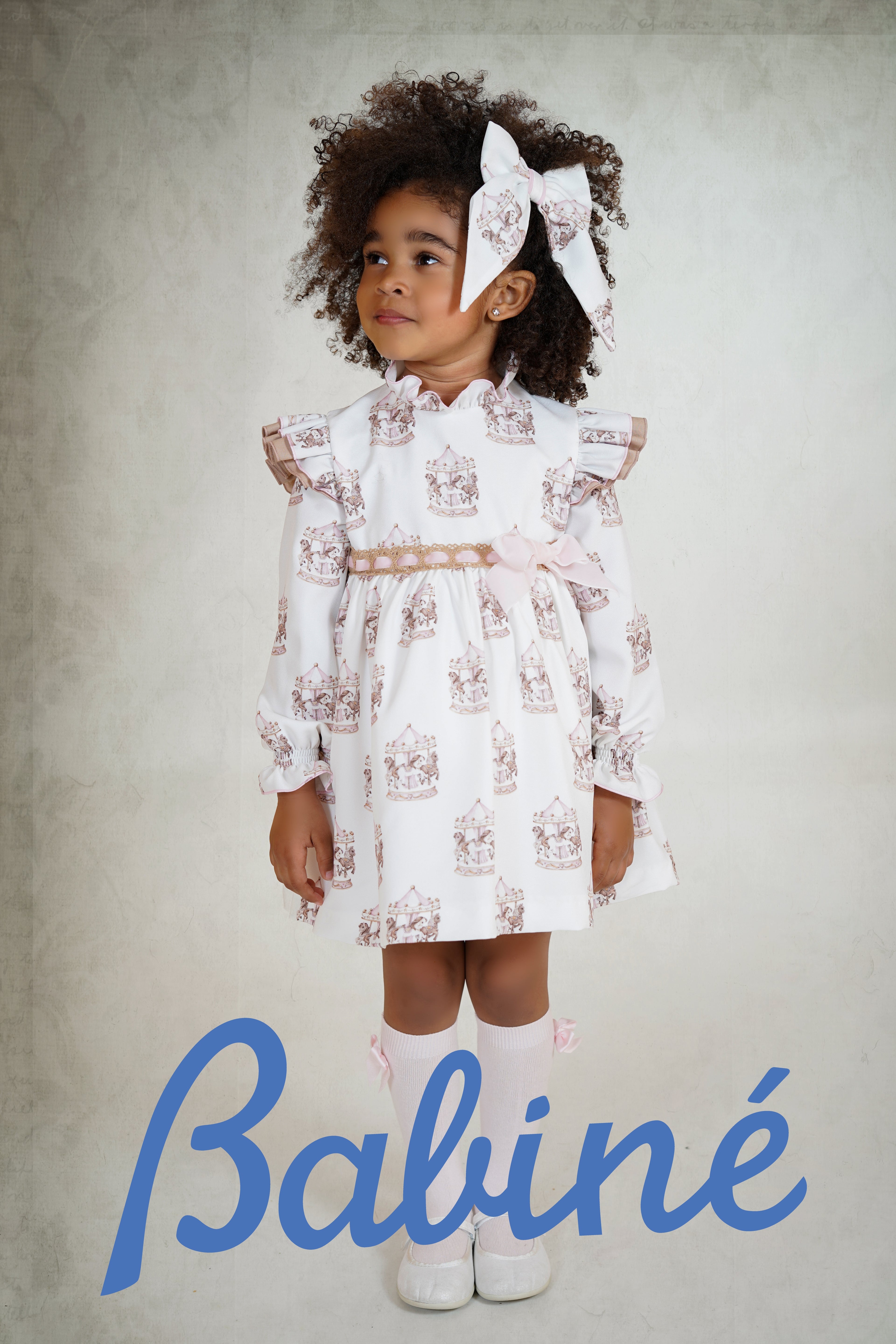 PRE ORDER AW25 Babine Girls Pink Carousel Girls Dress - 2612817
