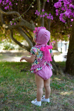 SS26 Babine Baby Girls Hot Pink Floral & Lemon Print Bonnet