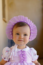 SS26 Babine Baby Girls Lilac Balloon Bonnet