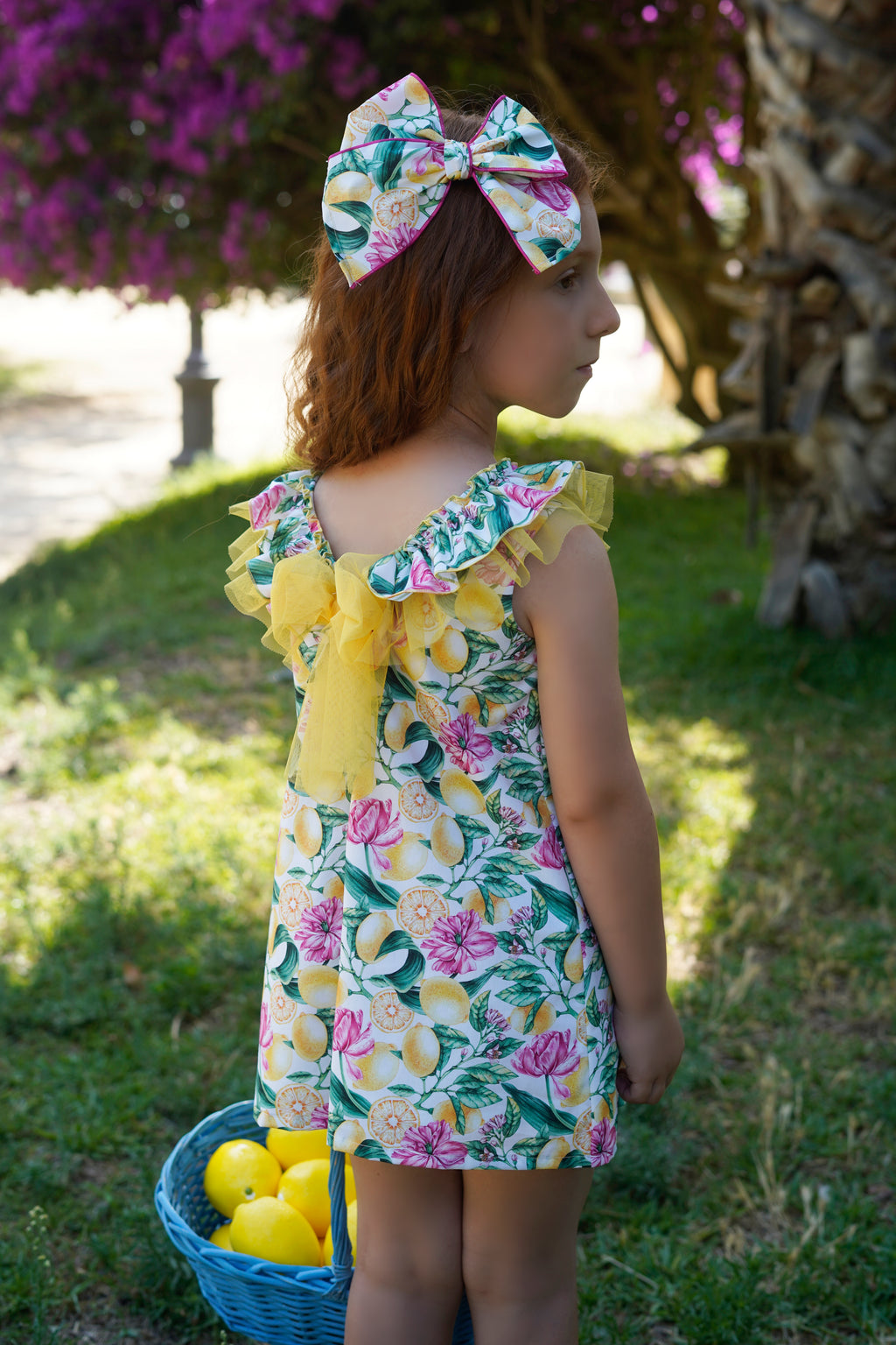 PRE ORDER SS26 Babine Girls A-Line Floral and Lemon Dress