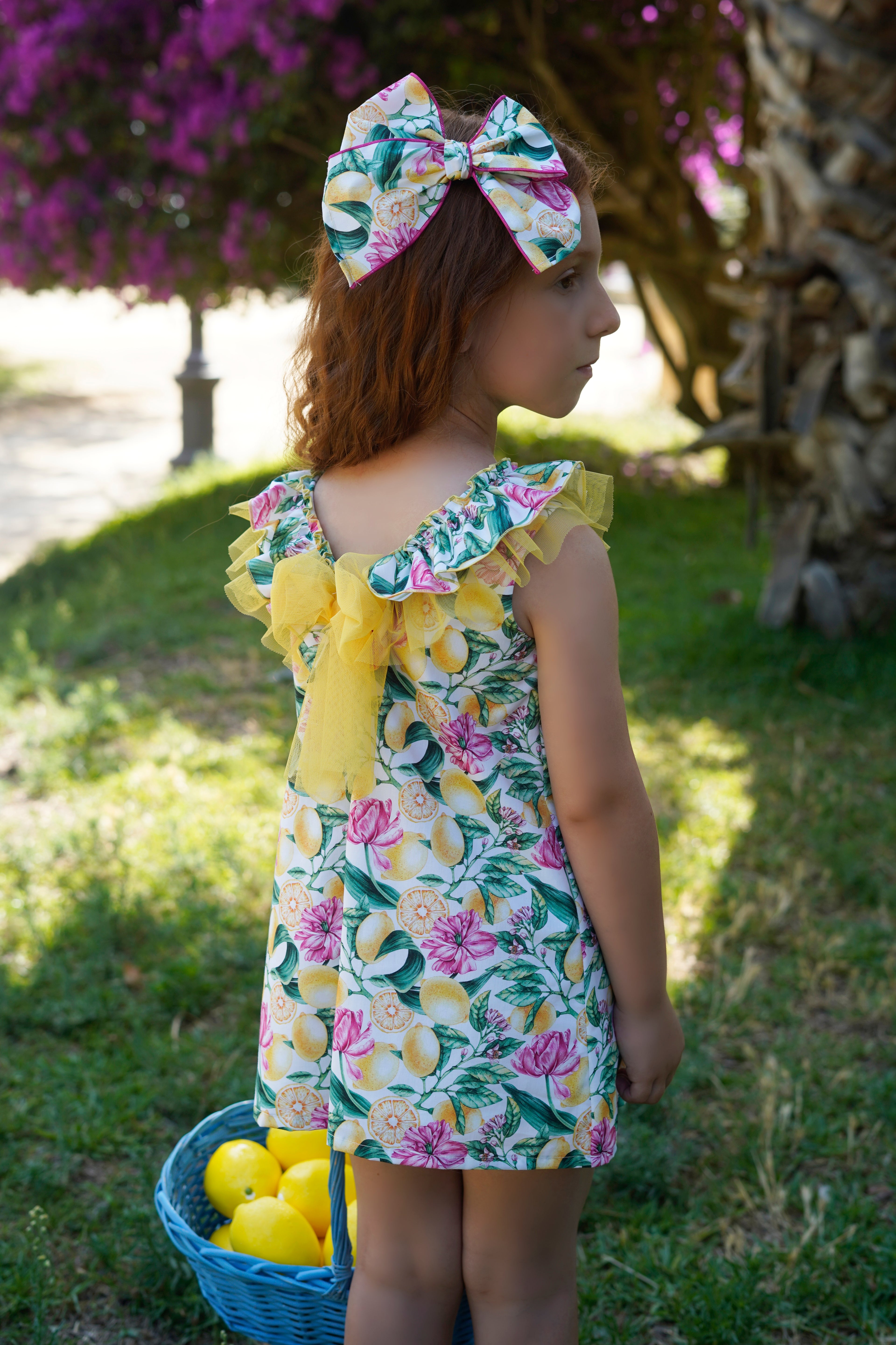PRE ORDER SS26 Babine Girls A-Line Floral and Lemon Dress