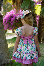 PRE ORDER SS26 Babine Girls Hot Pink Floral and Bow Dress