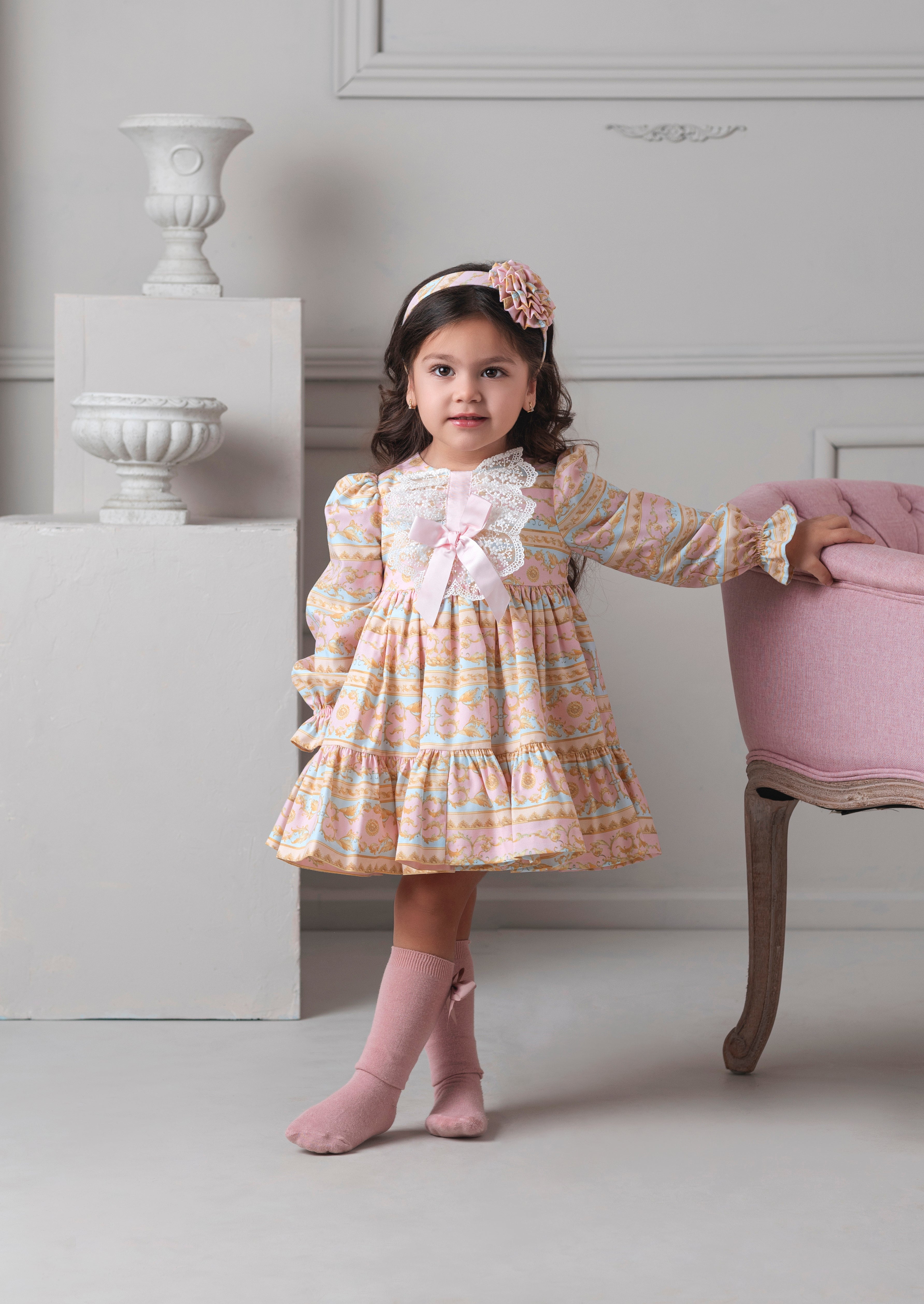 PRE ORDER AW25 Rochy Girls Pink & Blue Lace Dress 26706