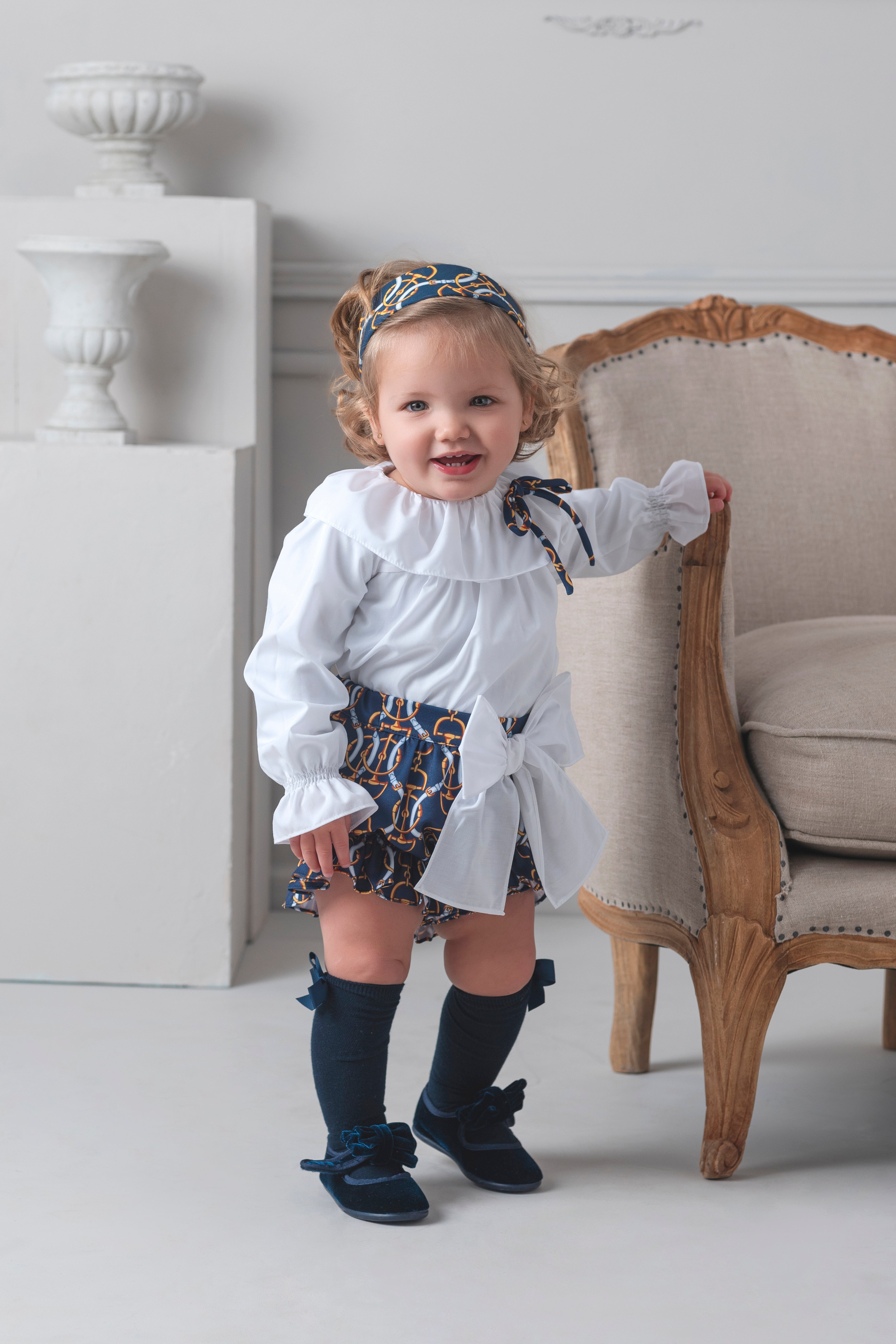 AW25 Rochy Baby Girls Navy & Gold Chains Jam Pant Set 26710