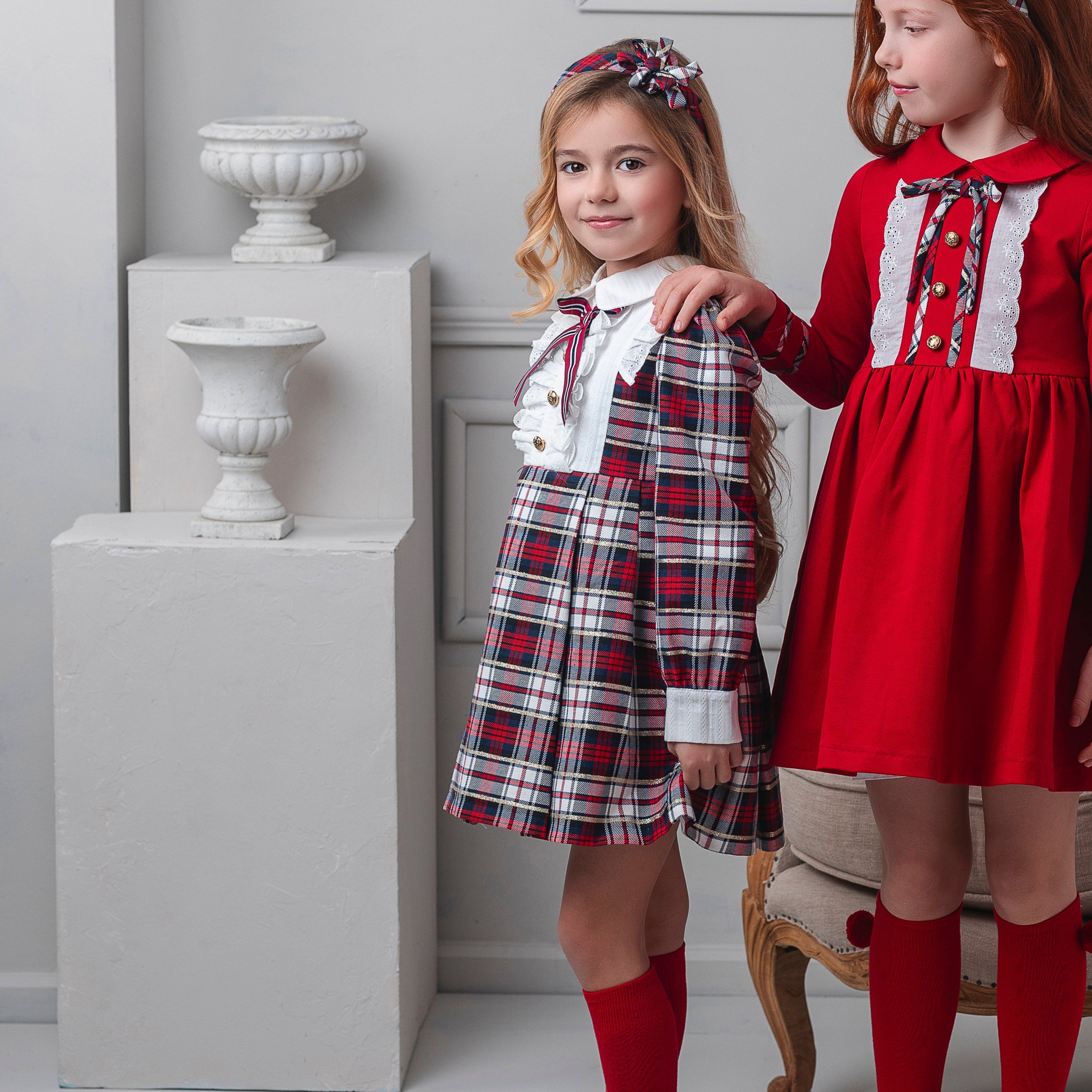 AW25 Rochy Girls Red Tartan Print Dress 26726