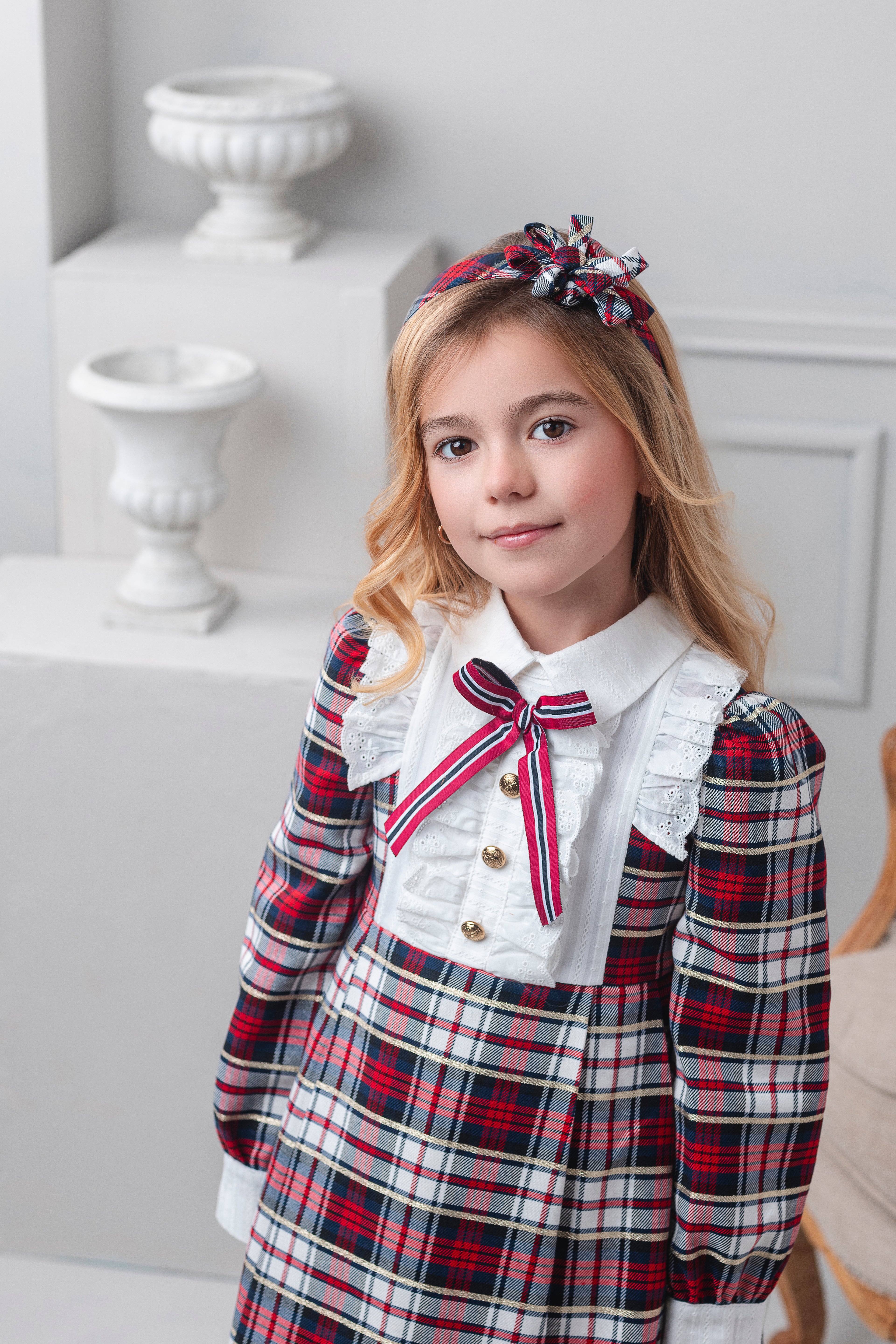 AW25 Rochy Girls Red Tartan Print Dress 26726