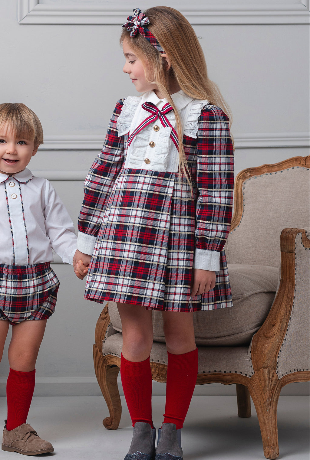 AW25 Rochy Girls Red Tartan Print Dress 26726