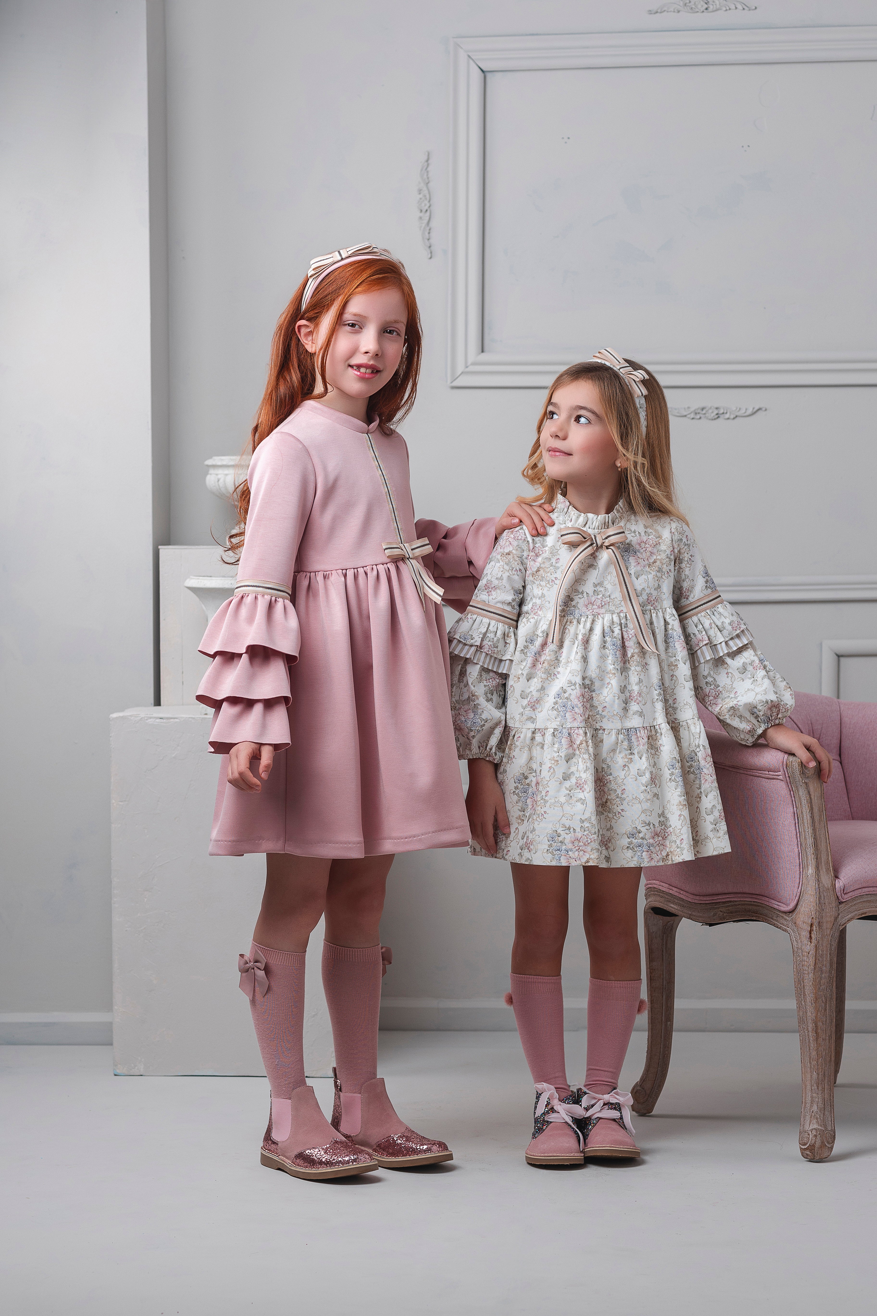 AW25 Rochy Girls Ivory Floral Print Dress