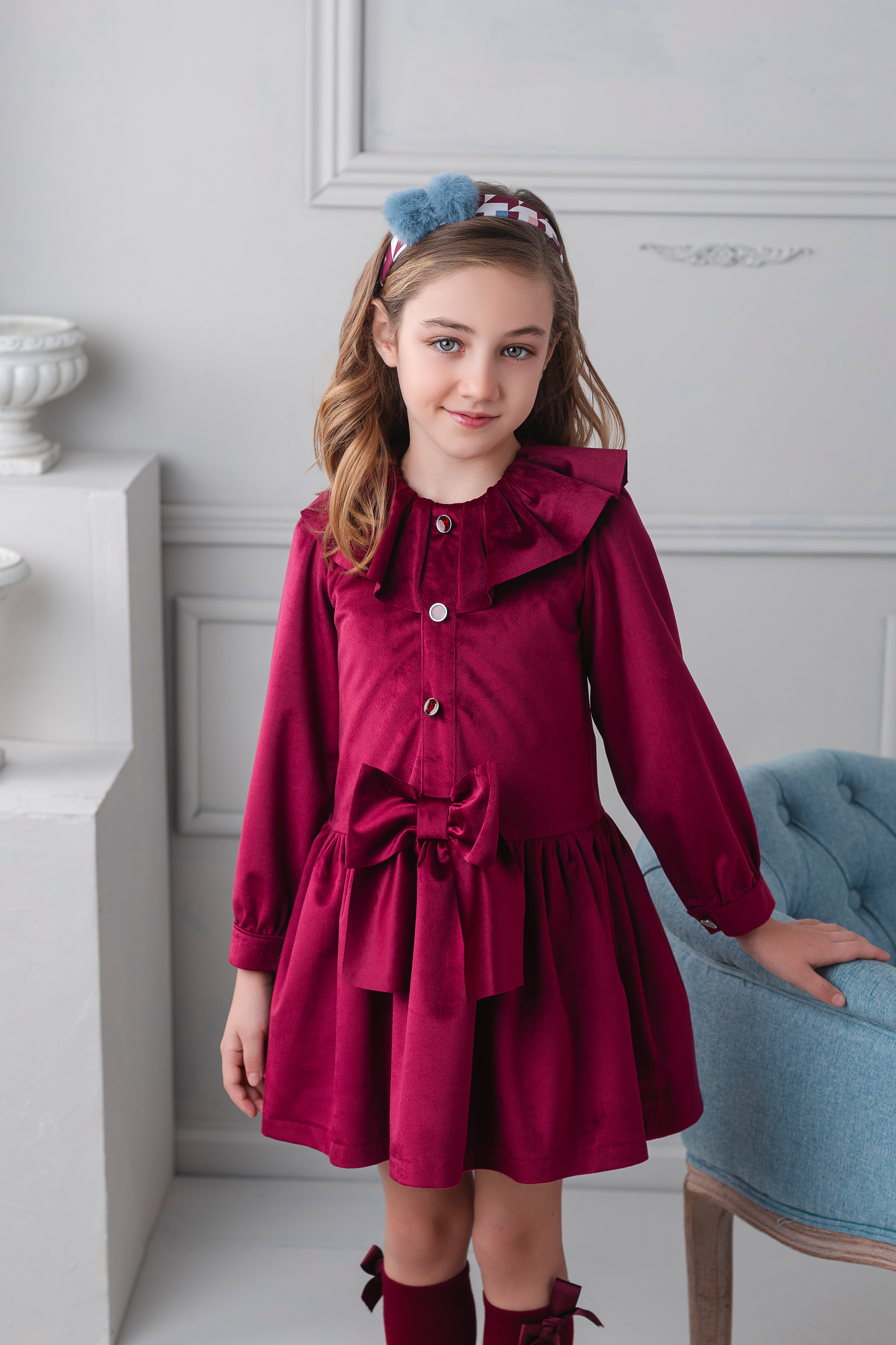 AW25 Rochy Girls Red Dress with Tartan Bows 26763