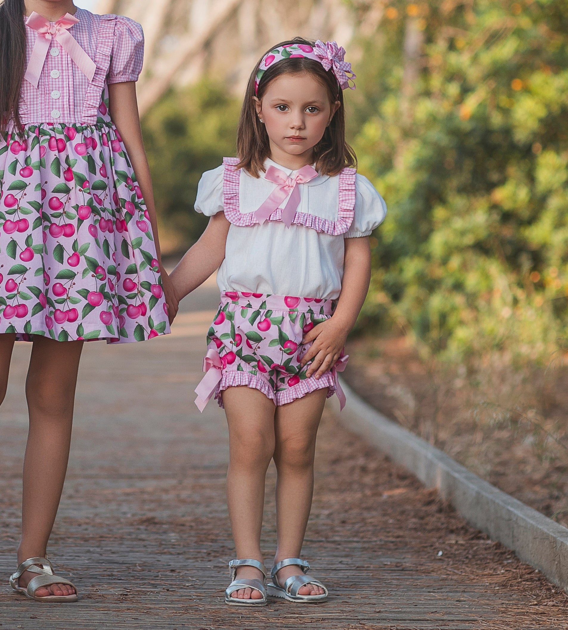 SS26 Rochy Baby Girls Cherry Gingham Jam Pant Set